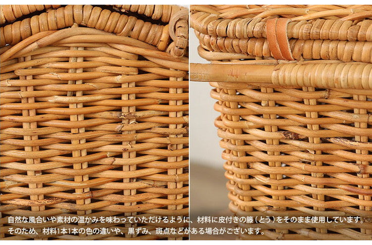 ピクニックバスケット ラタン トランク アウトドア カゴ バッグ ナチュラル アジアン アジアン家具 和風 おしゃれ かわいい 北欧(代引不可)