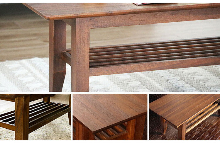 アジアン チーク 無垢材 幅100 100×40 センターテーブル T255KA ヴィンテージ ローテーブル 机 木製 天然木 ヴィンテージ おしゃれ 西海岸 棚付き(代引不可)