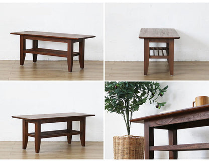 アジアン チーク 無垢材 幅100 100×40 センターテーブル T255KA ヴィンテージ ローテーブル 机 木製 天然木 ヴィンテージ おしゃれ 西海岸 棚付き(代引不可)