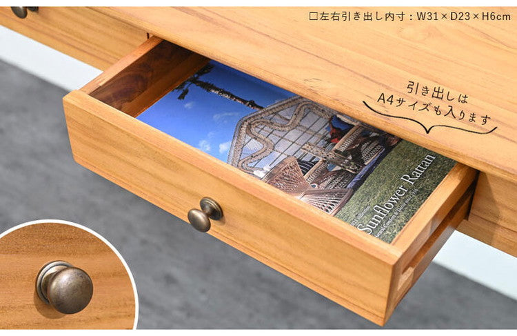 アジアン チーク 無垢材 パソコンデスク T451WX ワークデスク リモートワーク ウッドデスク 学習机 PCデスク おしゃれ 作業机 在宅勤務(代引不可)