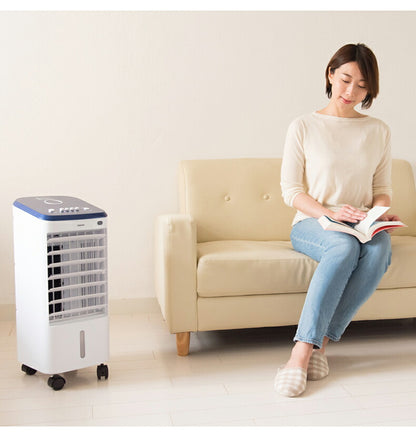 冷風扇 ブルー キャスター付き 静音 取っ手 簡単操作 水洗い コンパクト スイング機 3段階調整 冷風 クーラー スポットクーラー ミニエアコンファン ポータブルクーラー 送風機 SY-076(代引不可)