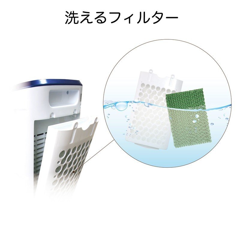 冷風扇 ブルー キャスター付き 静音 取っ手 簡単操作 水洗い コンパクト スイング機 3段階調整 冷風 クーラー スポットクーラー ミニエアコンファン ポータブルクーラー 送風機 SY-076(代引不可)