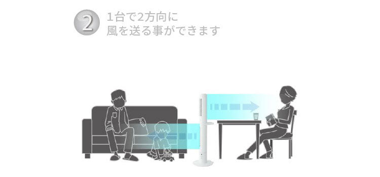スリムファン 分割式 タワーファン Kumikaze クミカゼ 分けて使える タワー扇風機 サーキュレーター 送風機 OLF-S100 縦型 横置き可能 部屋干し 室内干し 羽なし オンライフ ON-LIFE