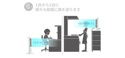 スリムファン 分割式 タワーファン Kumikaze クミカゼ 分けて使える タワー扇風機 サーキュレーター 送風機 OLF-S100 縦型 横置き可能 部屋干し 室内干し 羽なし オンライフ ON-LIFE