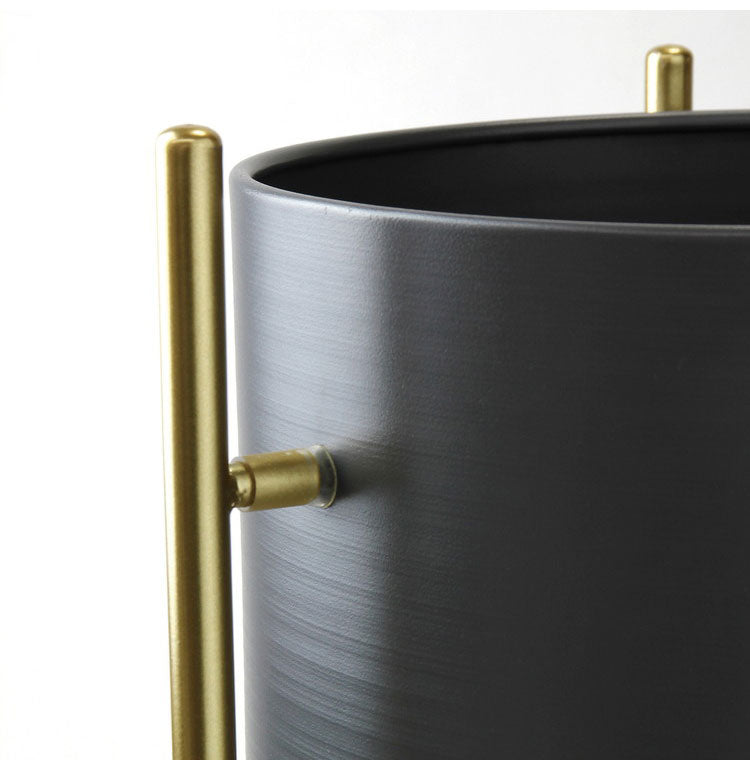 ゴールドアイアン 脚付きプランター台 Sサイズ フラワースタンド グレー ポット 鉢植え アイアンスタンド 花台 グリーン 植物 ディスプレイ ゴールドステム おしゃれ