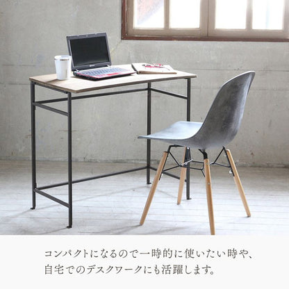 アイアン 折りたたみ式 ディスプレイテーブル 組立簡単 81×45cm 高さ73cm アイアン脚 折りたたみデスク コンソール 省スペース コンパクト ショップ 店舗 什器 ジョセフアイアン