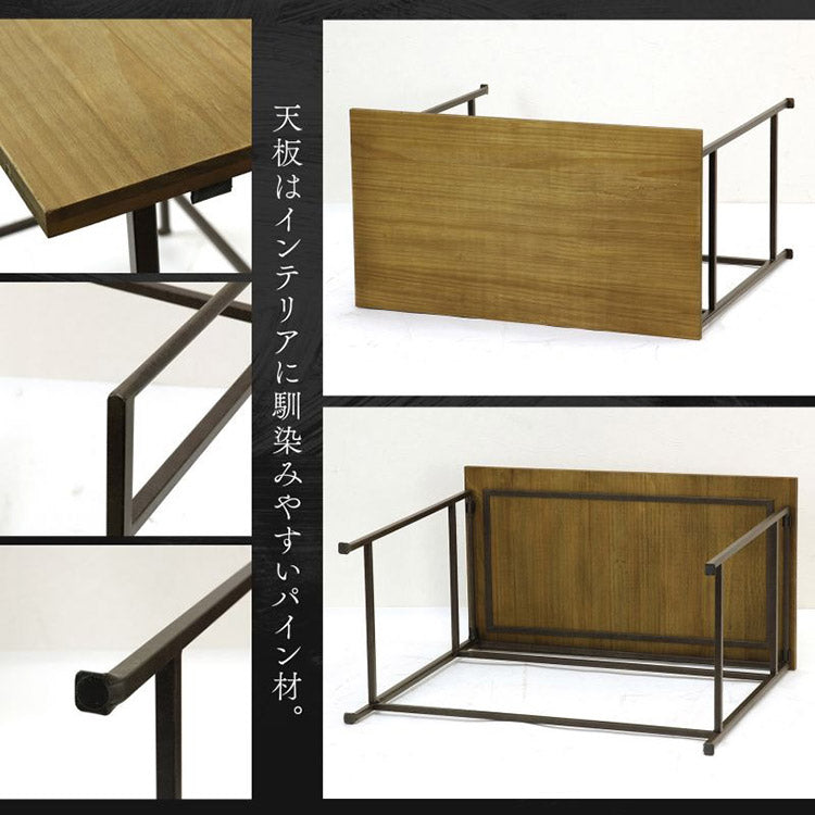 アイアン 折りたたみ式 ディスプレイテーブル 組立簡単 81×45cm 高さ73cm アイアン脚 折りたたみデスク コンソール 省スペース コンパクト ショップ 店舗 什器 ジョセフアイアン