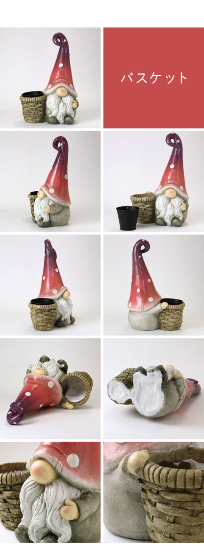 ガーデンノーム 選べる3タイプ ウェルカムボード ソーラーライト バスケット 庭小人 ガーデン・ノーム 庭 玄関 オブジェ 置物 ガーデンノーム像 ライト 照明 装飾 かわいい 可愛い おしゃれ