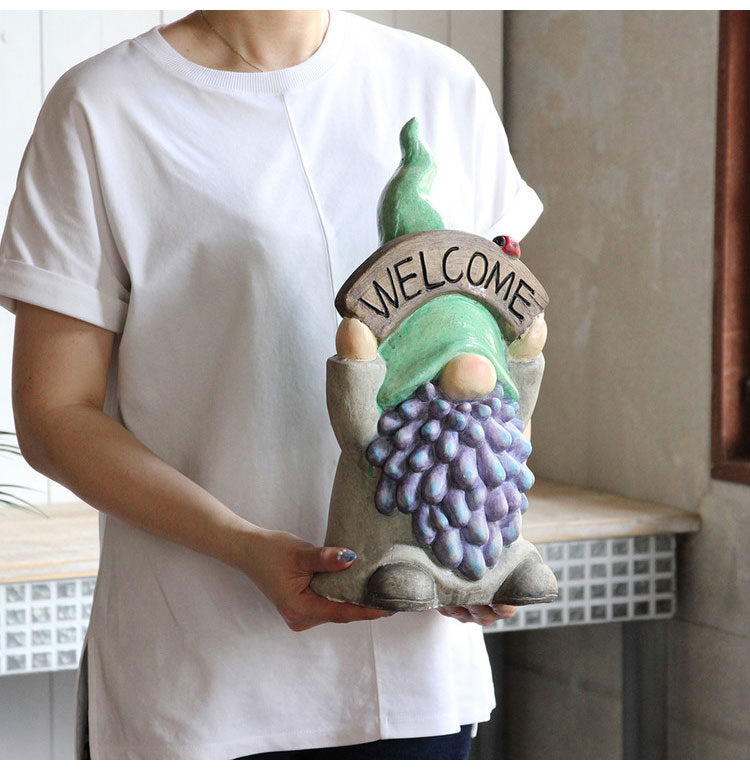 ガーデンノーム 選べる3タイプ ウェルカムボード ソーラーライト バスケット 庭小人 ガーデン・ノーム 庭 玄関 オブジェ 置物 ガーデンノーム像 ライト 照明 装飾 かわいい 可愛い おしゃれ