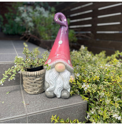 ガーデンノーム 選べる3タイプ ウェルカムボード ソーラーライト バスケット 庭小人 ガーデン・ノーム 庭 玄関 オブジェ 置物 ガーデンノーム像 ライト 照明 装飾 かわいい 可愛い おしゃれ