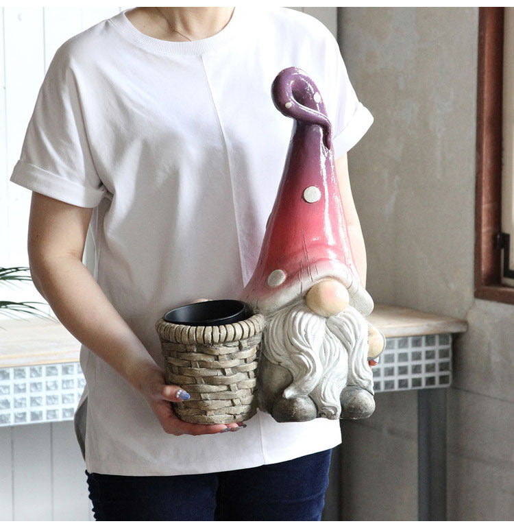 ガーデンノーム 選べる3タイプ ウェルカムボード ソーラーライト バスケット 庭小人 ガーデン・ノーム 庭 玄関 オブジェ 置物 ガーデンノーム像 ライト 照明 装飾 かわいい 可愛い おしゃれ