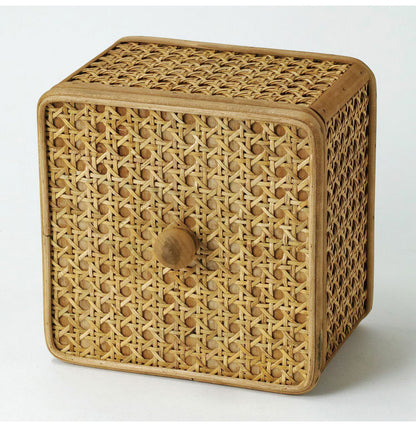 ラタン 蓋付き スクエアボックス Sサイズ 天然素材 フタ付き ボックス 箱 小物入れ 収納 籐 アジアン家具 韓国インテリア ナチュラル ラタンカントリー おしゃれ