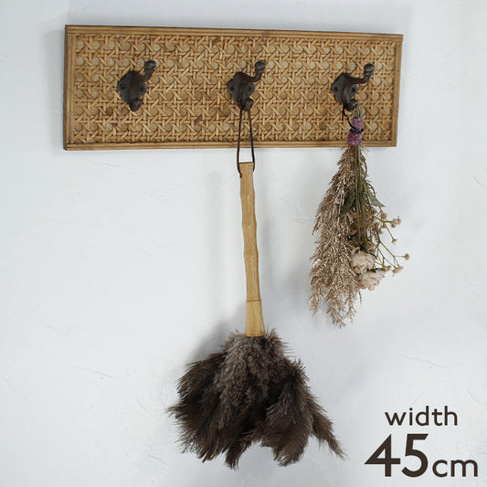 ラタン 3連壁掛けフック ウォールハンガー 壁掛け収納 吊り下げ収納 3連ハンガー 壁掛けハンガー 壁掛けフック 壁面収納 籐 アジアン家具 韓国インテリア ナチュラル ラタンカントリー おしゃれ