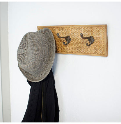 ラタン 3連壁掛けフック ウォールハンガー 壁掛け収納 吊り下げ収納 3連ハンガー 壁掛けハンガー 壁掛けフック 壁面収納 籐 アジアン家具 韓国インテリア ナチュラル ラタンカントリー おしゃれ