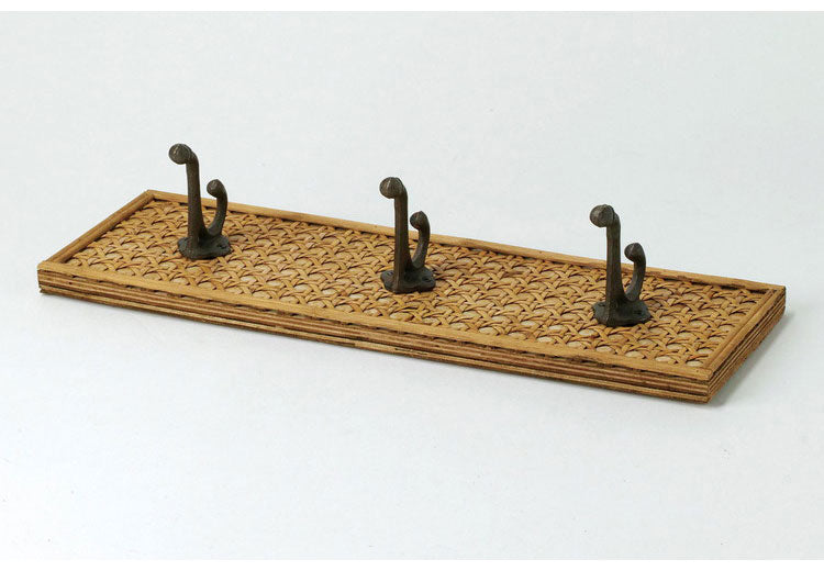 ラタン 3連壁掛けフック ウォールハンガー 壁掛け収納 吊り下げ収納 3連ハンガー 壁掛けハンガー 壁掛けフック 壁面収納 籐 アジアン家具 韓国インテリア ナチュラル ラタンカントリー おしゃれ