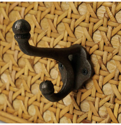 ラタン 3連壁掛けフック ウォールハンガー 壁掛け収納 吊り下げ収納 3連ハンガー 壁掛けハンガー 壁掛けフック 壁面収納 籐 アジアン家具 韓国インテリア ナチュラル ラタンカントリー おしゃれ