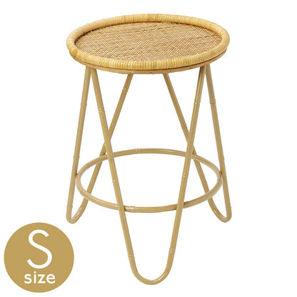 ラタン ラウンドテーブル Sサイズ 天板36cm 高さ51cm サイドテーブル プランター台 ディスプレイテーブル ラック 棚 籐 アジアン家具 韓国インテリア ナチュラル ラタンカントリー おしゃれ