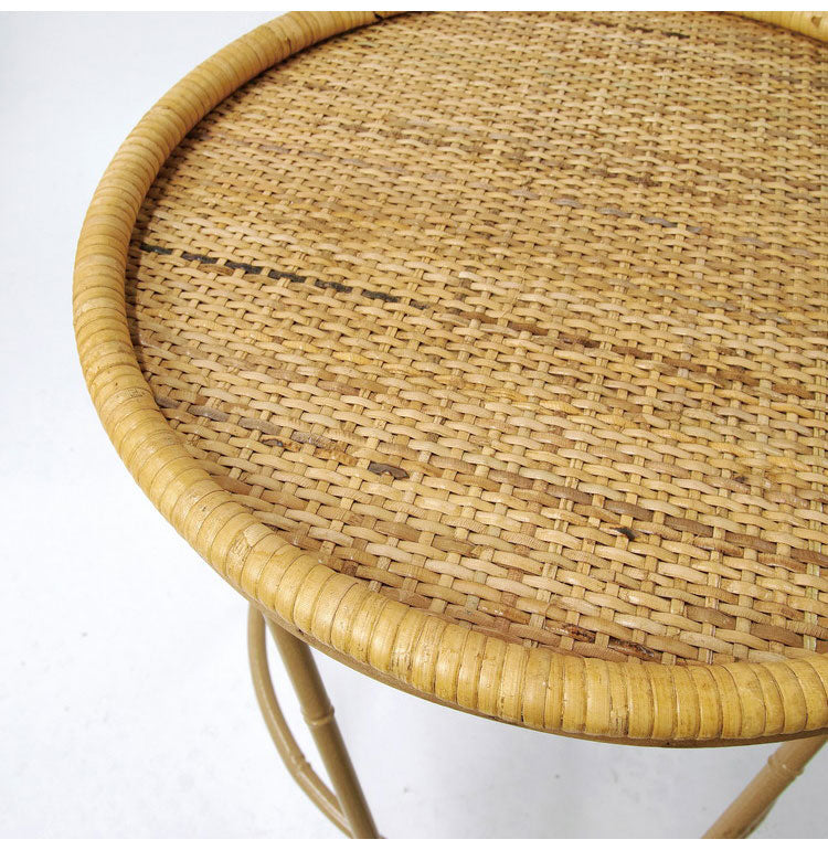 ラタン ラウンドテーブル Sサイズ 天板36cm 高さ51cm サイドテーブル プランター台 ディスプレイテーブル ラック 棚 籐 アジアン家具 韓国インテリア ナチュラル ラタンカントリー おしゃれ