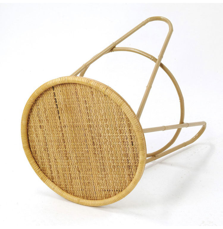 ラタン ラウンドテーブル Lサイズ 天板40cm 高さ54cm サイドテーブル プランター台 ディスプレイテーブル ラック 棚 籐 アジアン家具 韓国インテリア ナチュラル ラタンカントリー おしゃれ