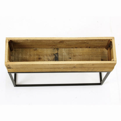 プランター台 おしゃれ インダストリアル Sサイズ レクトプランターボックススタンド 幅60 奥行16 高さ44 木×アイアン プランタースタンド 園芸ラック 花台 収納 ラック 棚(代引不可)