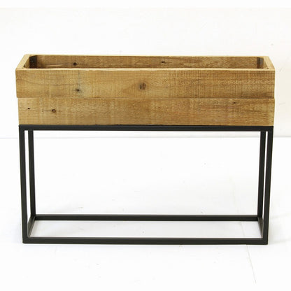 プランター台 おしゃれ インダストリアル Sサイズ レクトプランターボックススタンド 幅60 奥行16 高さ44 木×アイアン プランタースタンド 園芸ラック 花台 収納 ラック 棚(代引不可)