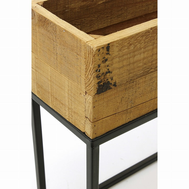 プランター台 おしゃれ インダストリアル Sサイズ レクトプランターボックススタンド 幅60 奥行16 高さ44 木×アイアン プランタースタンド 園芸ラック 花台 収納 ラック 棚(代引不可)