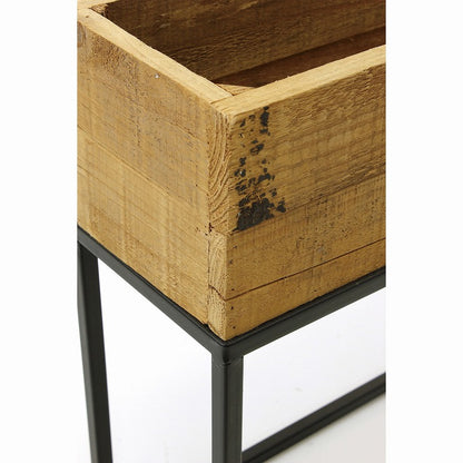 プランター台 おしゃれ インダストリアル Sサイズ レクトプランターボックススタンド 幅60 奥行16 高さ44 木×アイアン プランタースタンド 園芸ラック 花台 収納 ラック 棚(代引不可)