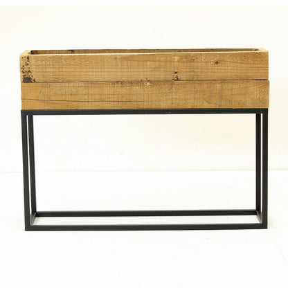 プランター台 おしゃれ インダストリアル Sサイズ レクトプランターボックススタンド 幅60 奥行16 高さ44 木×アイアン プランタースタンド 園芸ラック 花台 収納 ラック 棚(代引不可)