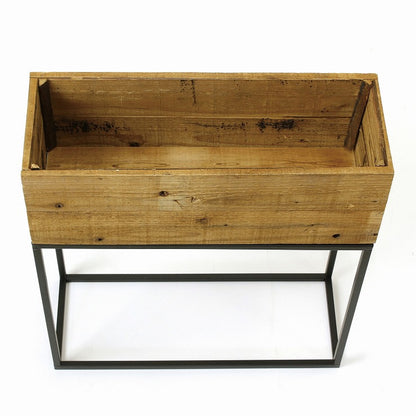 プランター台 おしゃれ インダストリアル Mサイズ レクトプランターボックススタンド 幅55 奥行21 高さ60 木×アイアン プランタースタンド 園芸ラック 花台 収納 ラック 棚(代引不可)
