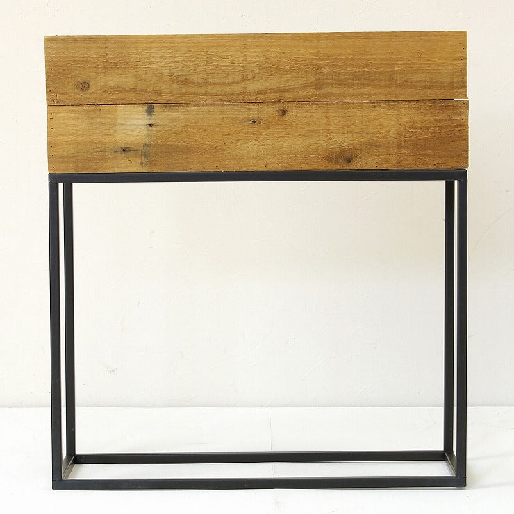 プランター台 おしゃれ インダストリアル Mサイズ レクトプランターボックススタンド 幅55 奥行21 高さ60 木×アイアン プランタースタンド 園芸ラック 花台 収納 ラック 棚(代引不可)