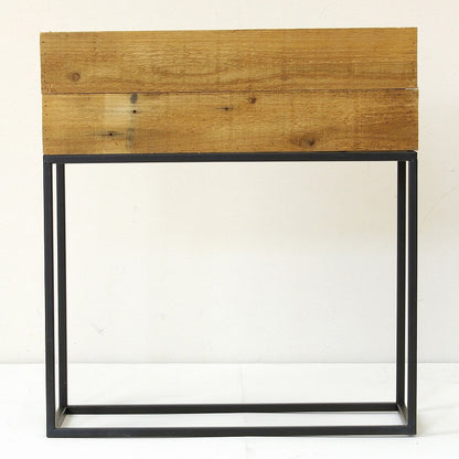 プランター台 おしゃれ インダストリアル Mサイズ レクトプランターボックススタンド 幅55 奥行21 高さ60 木×アイアン プランタースタンド 園芸ラック 花台 収納 ラック 棚(代引不可)