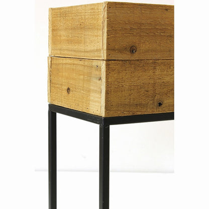 プランター台 おしゃれ インダストリアル Mサイズ レクトプランターボックススタンド 幅55 奥行21 高さ60 木×アイアン プランタースタンド 園芸ラック 花台 収納 ラック 棚(代引不可)