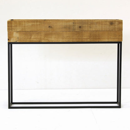 プランター台 おしゃれ インダストリアル Lサイズ レクトプランターボックススタンド 幅80 奥行16 高さ62 木×アイアン プランタースタンド 園芸ラック 花台 収納 ラック 棚(代引不可)