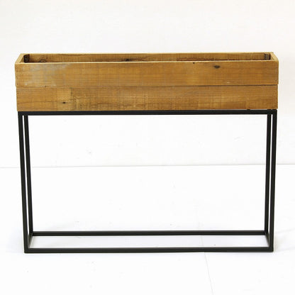 プランター台 おしゃれ インダストリアル Lサイズ レクトプランターボックススタンド 幅80 奥行16 高さ62 木×アイアン プランタースタンド 園芸ラック 花台 収納 ラック 棚(代引不可)