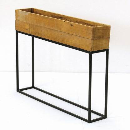 プランター台 おしゃれ インダストリアル Lサイズ レクトプランターボックススタンド 幅80 奥行16 高さ62 木×アイアン プランタースタンド 園芸ラック 花台 収納 ラック 棚(代引不可)