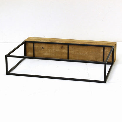 プランター台 おしゃれ インダストリアル Lサイズ レクトプランターボックススタンド 幅80 奥行16 高さ62 木×アイアン プランタースタンド 園芸ラック 花台 収納 ラック 棚(代引不可)