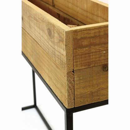 プランター台 おしゃれ インダストリアル Lサイズ レクトプランターボックススタンド 幅80 奥行16 高さ62 木×アイアン プランタースタンド 園芸ラック 花台 収納 ラック 棚(代引不可)