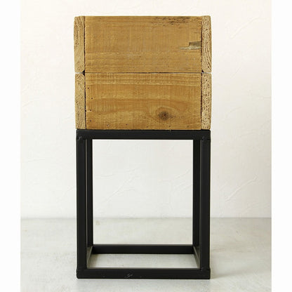 プランター台 おしゃれ インダストリアル スクエアSサイズ スクエアプランターボックススタンド 幅18 奥行18 高さ35 木×アイアン 園芸ラック 花台 収納 ラック 棚(代引不可)