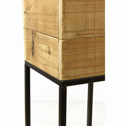 プランター台 おしゃれ インダストリアル スクエアMサイズ スクエアプランターボックススタンド 幅22 奥行22 高さ53.5 木×アイアン 園芸ラック 花台 収納 ラック 棚(代引不可)