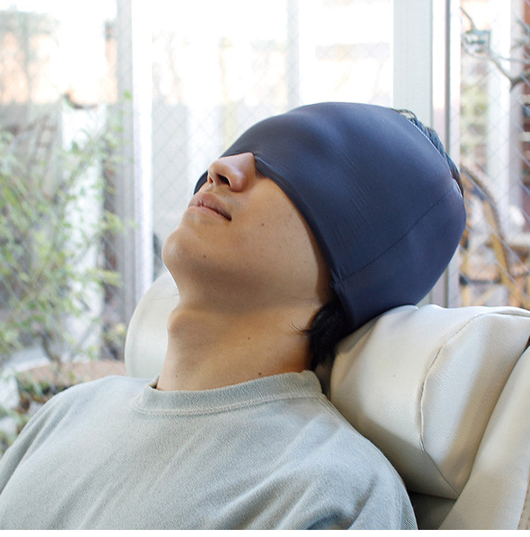 ヘッドスパマスク ひんやり&あったか 電子レンジ&冷蔵庫で 男女兼用 温冷 ジェルパッド 温冷 温熱 冷却 保温 保冷 リラックス ヘッドスパ グレー パープル やわらか ジェルマスク【メール便配送】