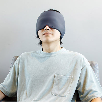 ヘッドスパマスク ひんやり&あったか 電子レンジ&冷蔵庫で 男女兼用 温冷 ジェルパッド 温冷 温熱 冷却 保温 保冷 リラックス ヘッドスパ グレー パープル やわらか ジェルマスク【メール便配送】