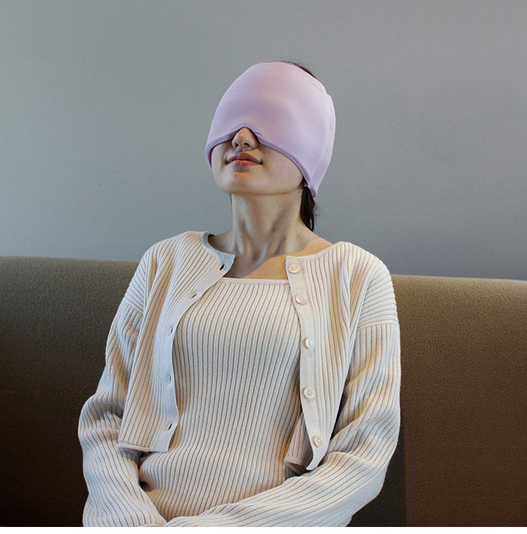 ヘッドスパマスク ひんやり&あったか 電子レンジ&冷蔵庫で 男女兼用 温冷 ジェルパッド 温冷 温熱 冷却 保温 保冷 リラックス ヘッドスパ グレー パープル やわらか ジェルマスク【メール便配送】