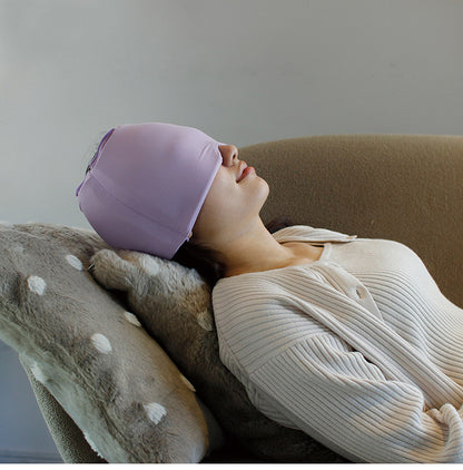 ヘッドスパマスク ひんやり&あったか 電子レンジ&冷蔵庫で 男女兼用 温冷 ジェルパッド 温冷 温熱 冷却 保温 保冷 リラックス ヘッドスパ グレー パープル やわらか ジェルマスク【メール便配送】