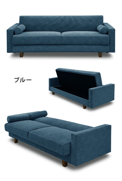 ソファベッド 2人掛け 2.5人掛け クッション 2個付き 収納 ソファ ファブリック 収納付き シンプル 北欧 おしゃれ シンプル 一人暮らし 脚付き 肘掛け 肘付き ロータイプ(代引不可)