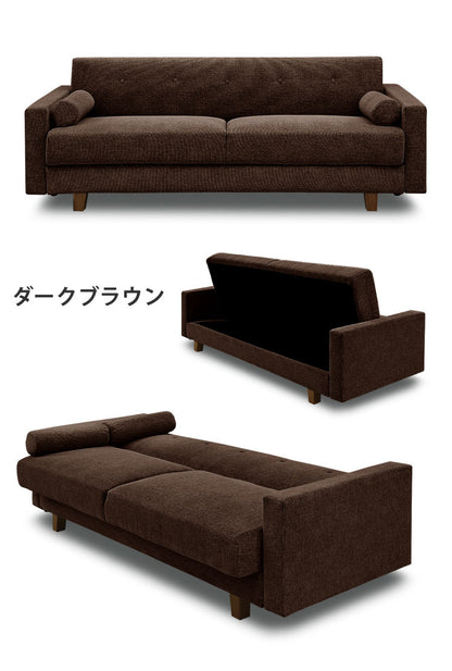 ソファベッド 2人掛け 2.5人掛け クッション 2個付き 収納 ソファ ファブリック 収納付き シンプル 北欧 おしゃれ シンプル 一人暮らし 脚付き 肘掛け 肘付き ロータイプ(代引不可)