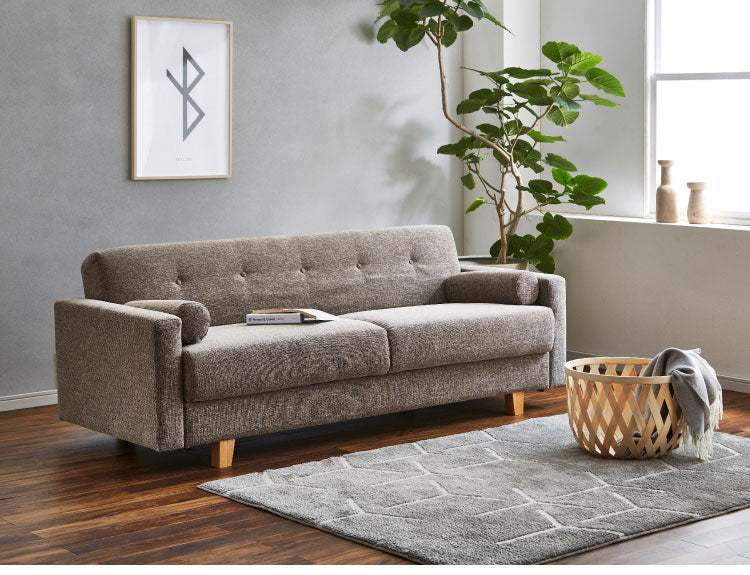 ソファベッド 2人掛け 2.5人掛け クッション 2個付き 収納 ソファ ファブリック 収納付き シンプル 北欧 おしゃれ シンプル 一人暮らし 脚付き 肘掛け 肘付き ロータイプ(代引不可)