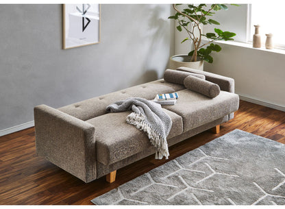 ソファベッド 2人掛け 2.5人掛け クッション 2個付き 収納 ソファ ファブリック 収納付き シンプル 北欧 おしゃれ シンプル 一人暮らし 脚付き 肘掛け 肘付き ロータイプ(代引不可)