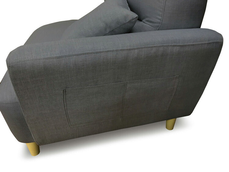 ソファ 2人掛け クッション付き カウチソファ 北欧 おしゃれ シンプル 肩肘 ポケット付き チェア リビングソファ 一人暮らし コンパクト フロアソファ(代引不可)