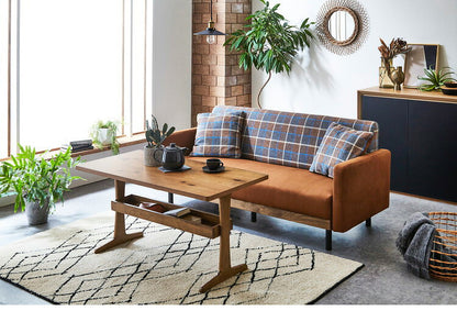 テーブル 幅140cm 木目調 ヴィンテージ 北欧 おしゃれ 収納 収納棚付き リビングテーブル センターテーブル カフェ風 長方形 コンパクト 一人暮らし(代引不可)