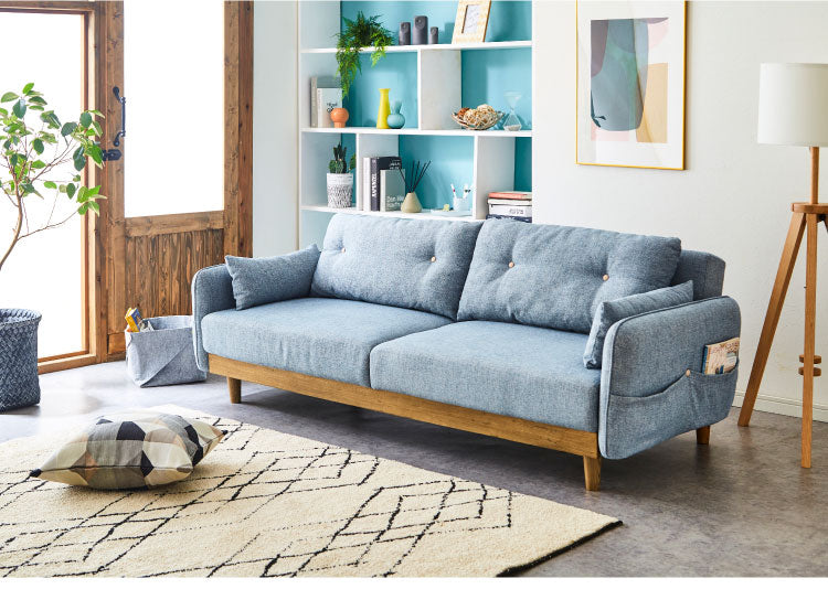 ソファベッド 2人掛け 2.5人掛け コンパクト ソファー ソファーベッド おしゃれ ポケット付き サイドポケット 一人暮らし リビングソファ フロアソファ ワンルーム シンプル(代引不可)